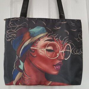 Melanin Lady w/Glasses Tote